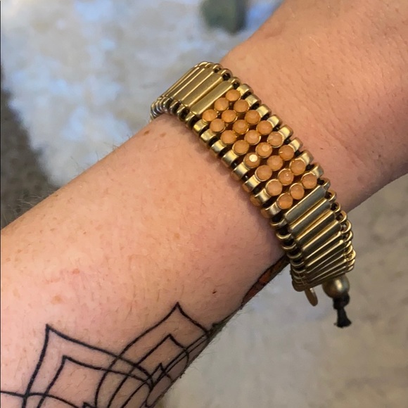 Marlyn Schiff adjustable gold & peach bracelet - Picture 1 of 7